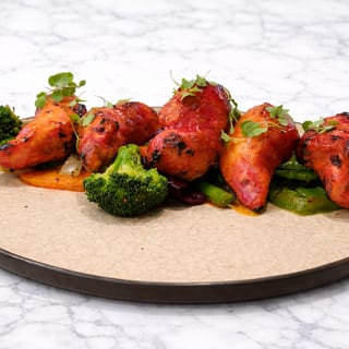 Black Sesame-Apricot-Chili Glazed Chicken Tikka